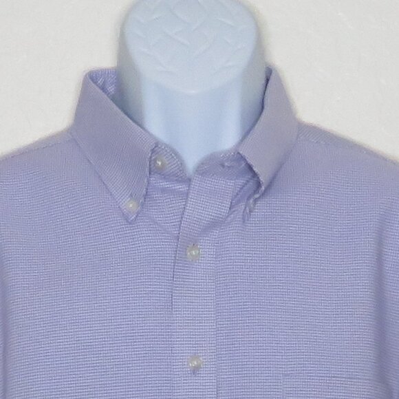 Stafford* Men's Long Sleeve Button Down Curved Hem Pocket Dress‎ Shirt~ Large - Picture 10 of 12